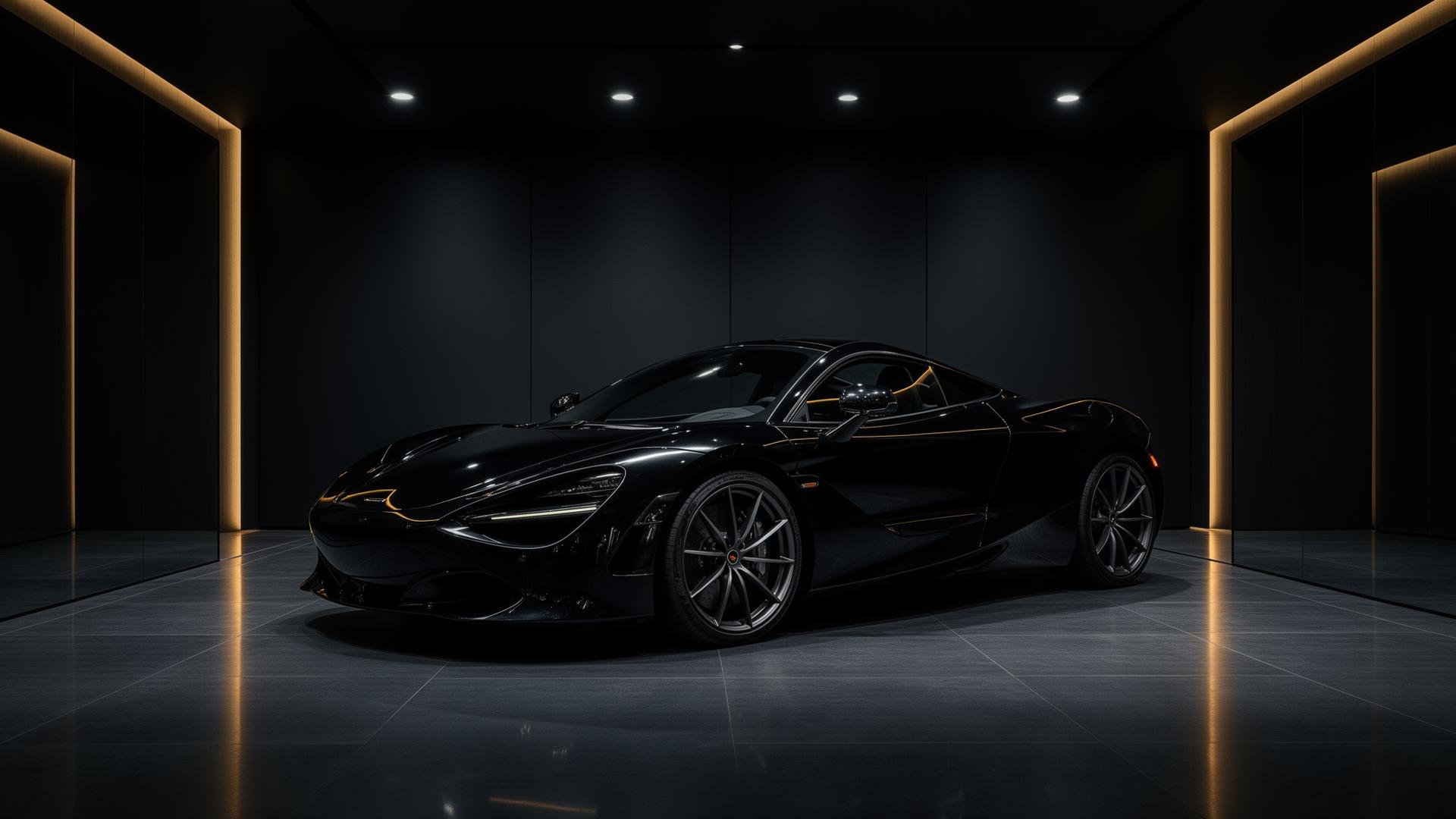 Showroom premium com carro desportivo